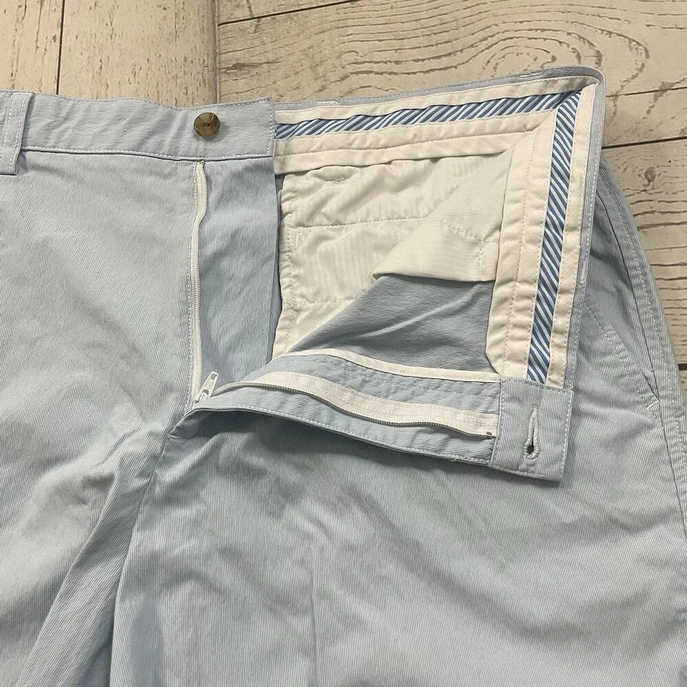 Footjoy Men's W36 Light Blue Flat Front Nylon Blend Bermuda Golf Shorts